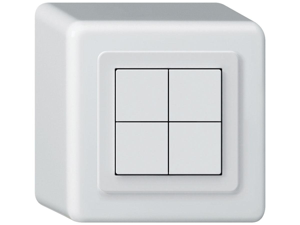 AP-KNX-Taster Hager BA basico Q 4-fach 88×88mm weiss