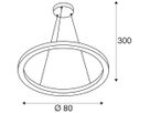 LED-Pendelleuchte SLV ONE 80 DALI 35W 2200lm 3000/4000K Ø800×30mm weiss