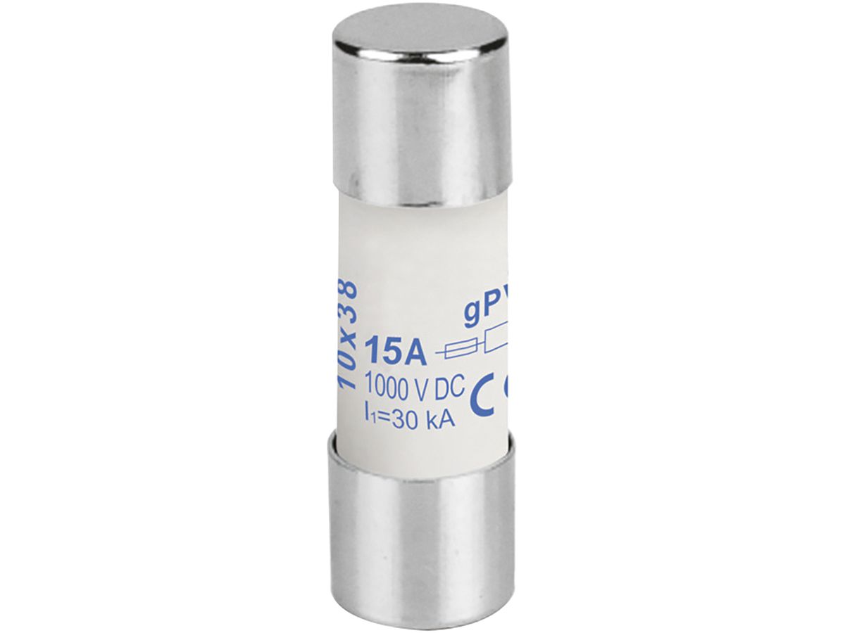 PV-Apparatesicherung Weidmüller, 15A gPV 1000VDC, Keramik, 10×38mm