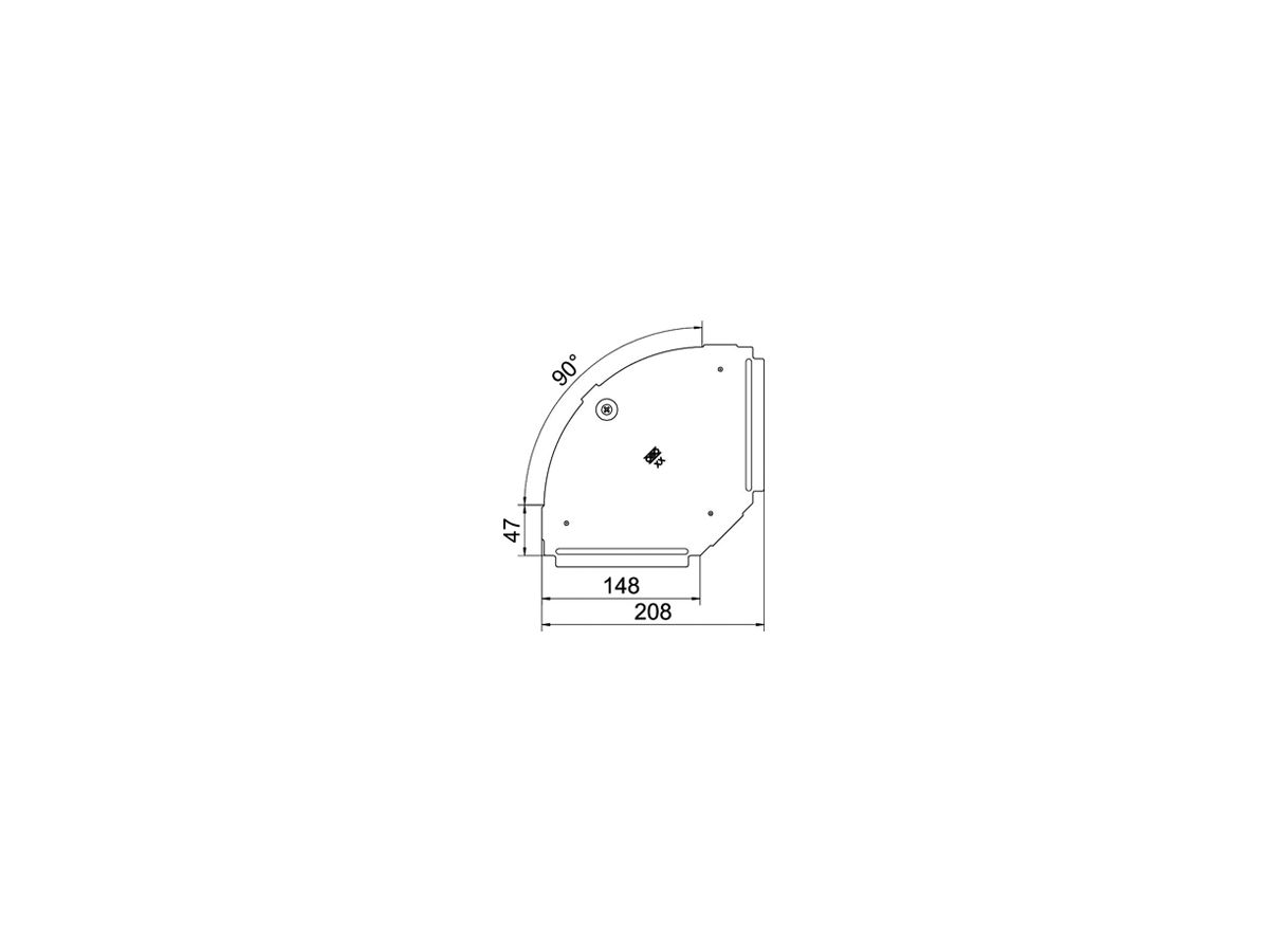Deckel BET RBD 90° 150×207mm Stahl bandverzinkt