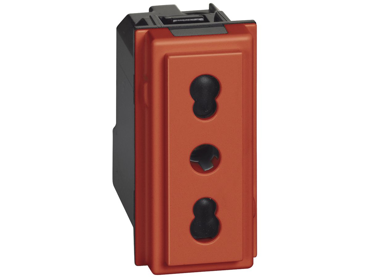 Steckdose Living Now italienischer Standard 1 Modul 16A rot