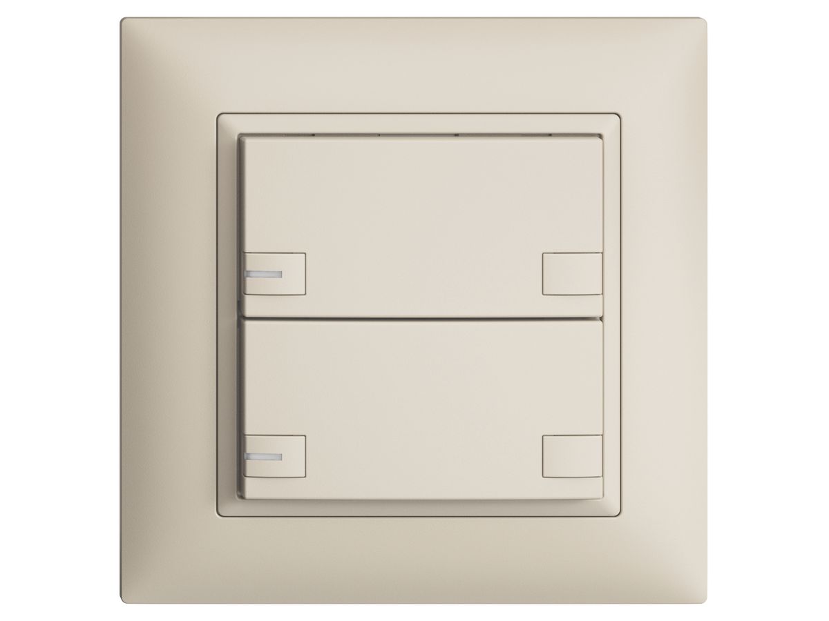 UP-KNX-Taster RGB EDUE FMI, 250mW, m.RGB-LED, 2×Taste, 2×Tastenbelegung, crema