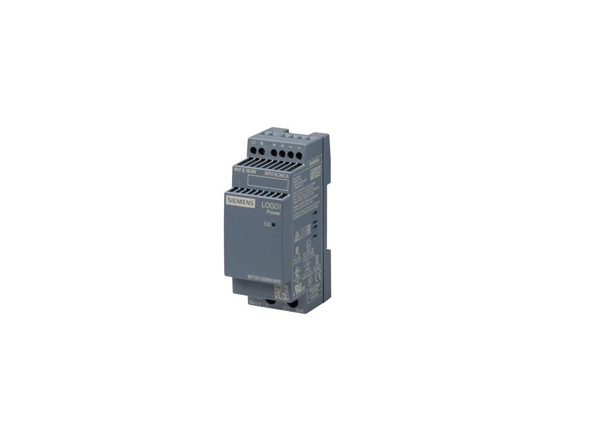 Stromversorgung Siemens LOGO!POWER, IN:100…240VAC, OUT:24VDC/1.3A, 2TE