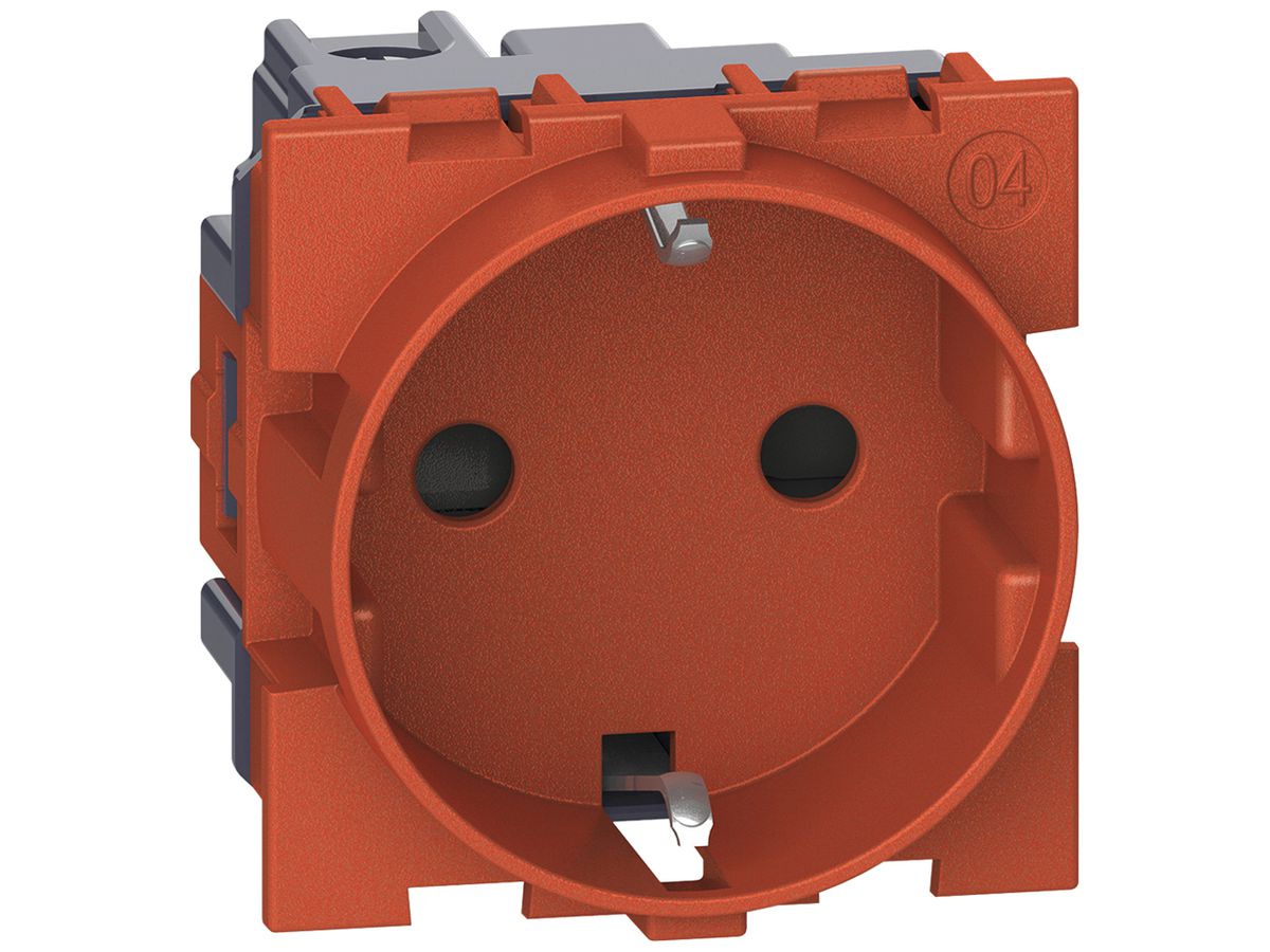 Steckdose Living Now Schuko mit Schraubklemmen 2 Module 16A rot