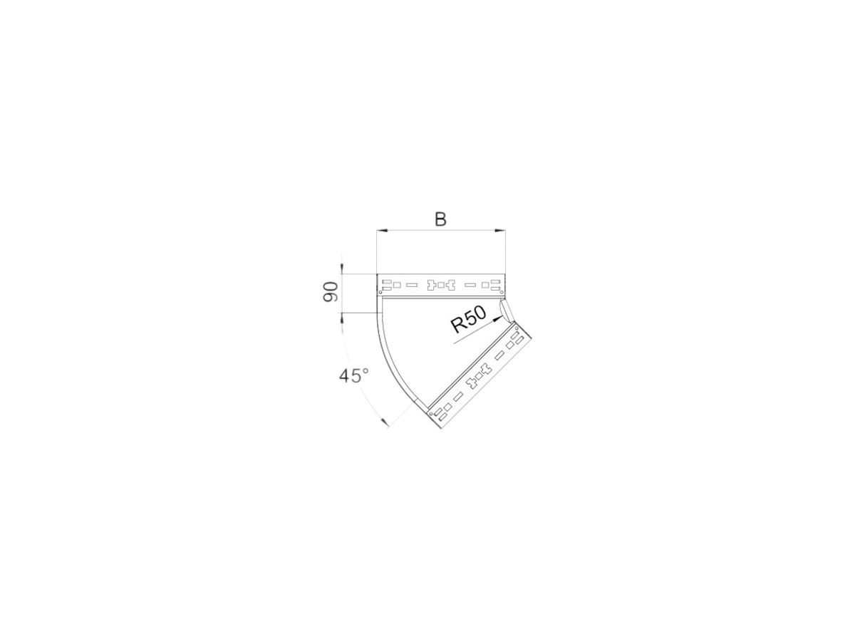 Bogen 45° Bettermann RBM 60×300mm bandverzinkt
