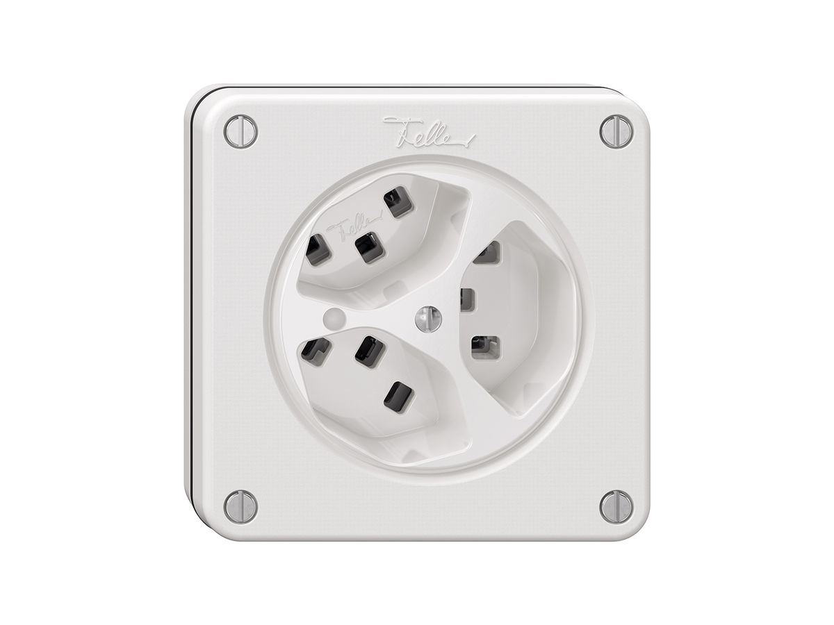 NUPU-Steckdose NEVO, 3×T23, m.LED, weiss