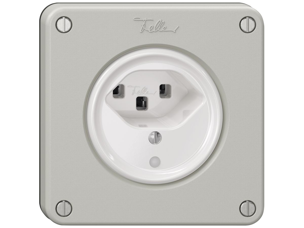 Steckdose NEVO SNAPFIX® 1×T23 16A 250V beleuchtet 87×87×32mm IP21 lgu