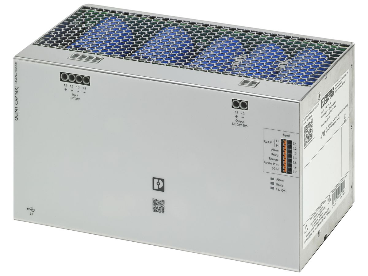Kapazitätsmodul PX QUINT4-CAP/24DC/20/16KJ/USB IN 24VDC OUT 24VDC/20A