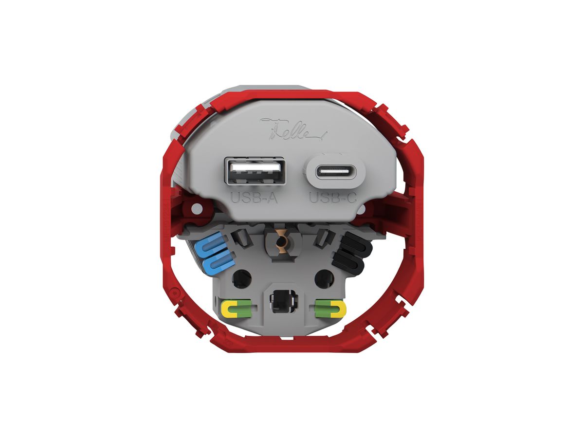 USB-Ladesteckdose Feller SNAPFIX® USB A+C/T13 3A 230VAC