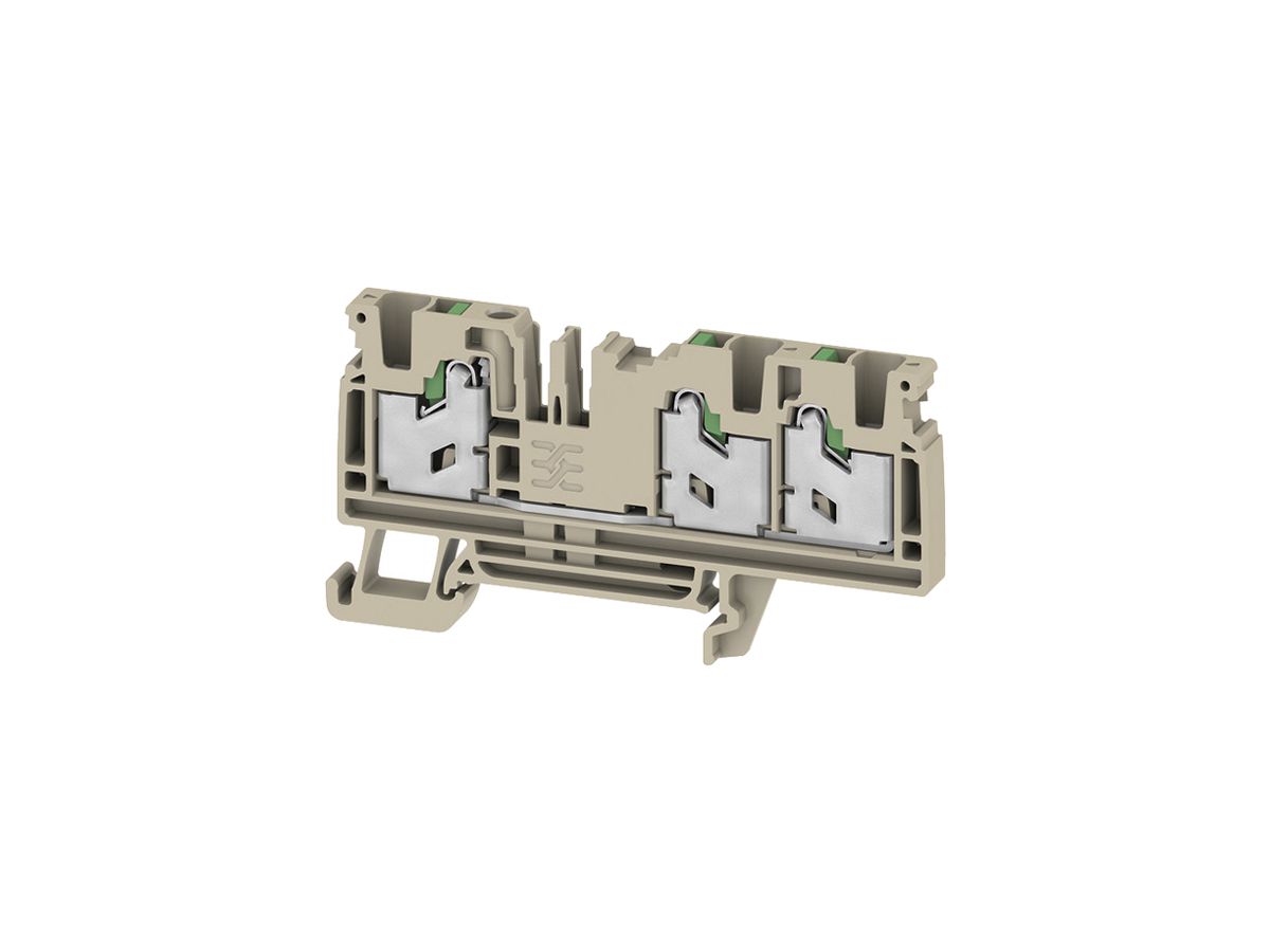 Durchgangs-Reihenklemme WM S3C 4 4mm² 32A 1000V SNAP IN 3×1 TH35 beige