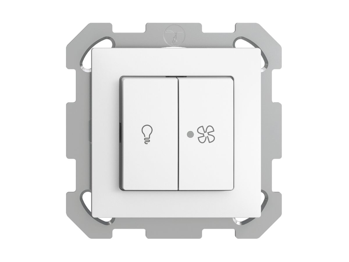 UP-Schalter für Licht+Ventilation EDIZIOdue weiss, KS, LED gelb