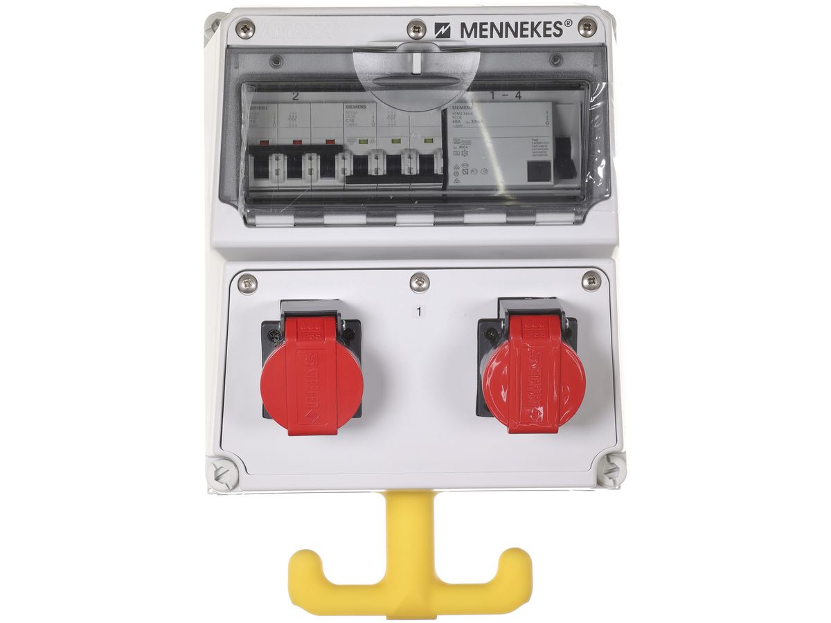 Stromverteiler Amaxx 40A 30mA 2×CEE16 2×T23 2×T25 IP44 gu