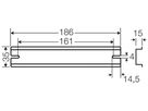 Tragschiene Hensel, 186mm, für DK / KF / EB 35…
