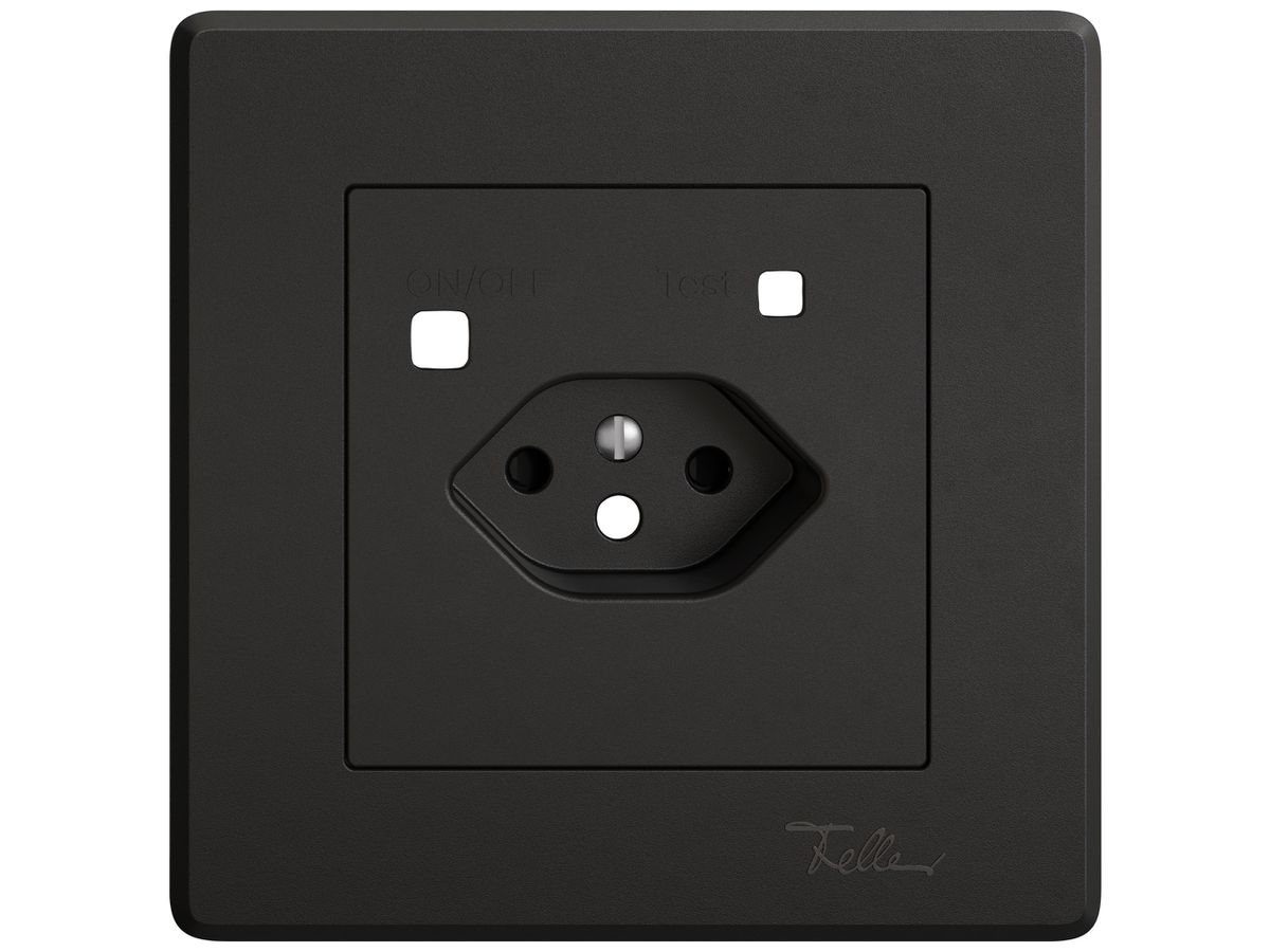 Abdeckset EDIZIO.liv für Fehlerstrom-Schutzsteckdose 96×96mm schwarz