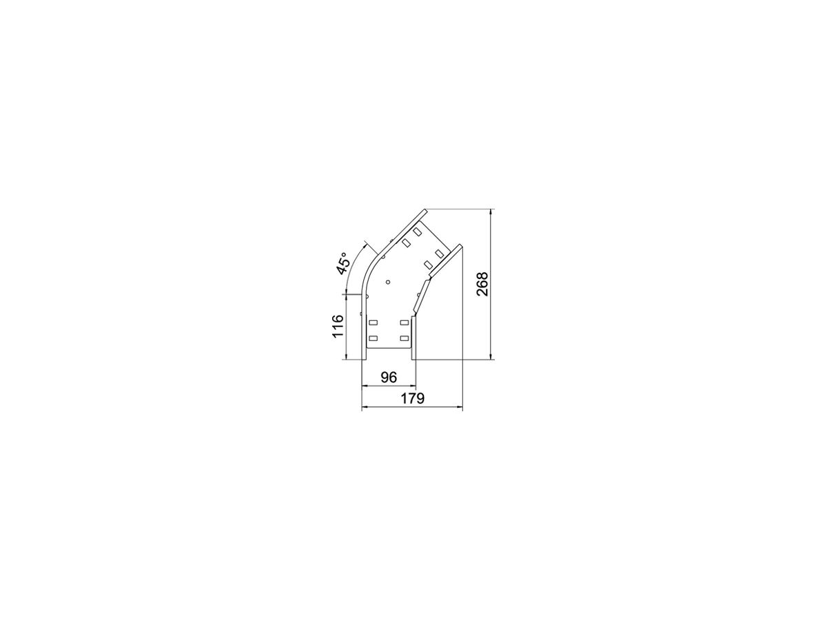 Bogen BET RB 45° 85×100mm Stahl feuerverzinkt