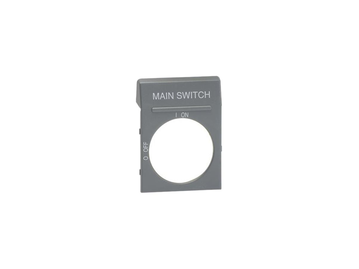 Beschriftungsschild grau für Griff für OH 2 Main Switch