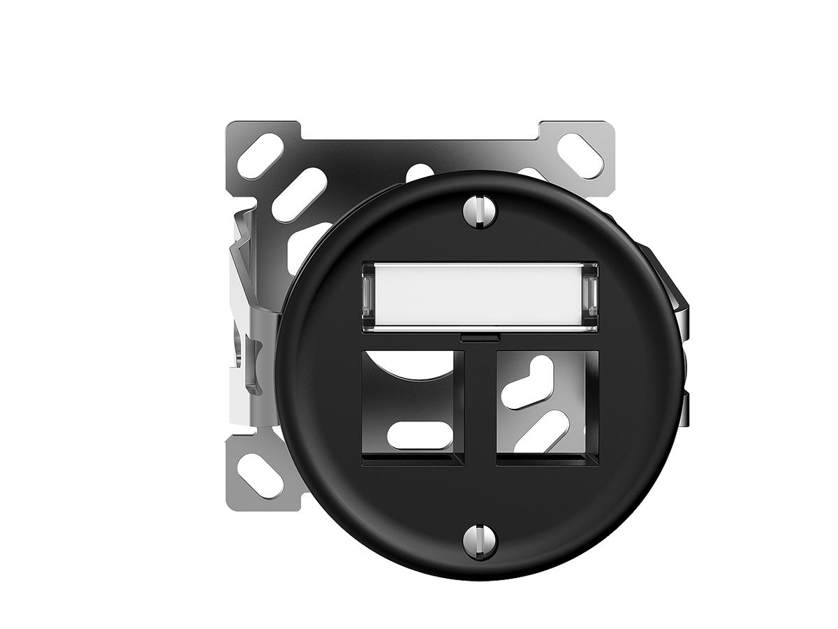 AP-Montageset Sdue, Geradeauslass für 2×Keystone schwarz