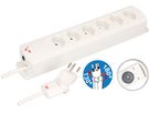 Steckdosenleiste MH 6×T13 Prime-Line Td 3×1mm² 3m weiss Magnete Clip-Clap