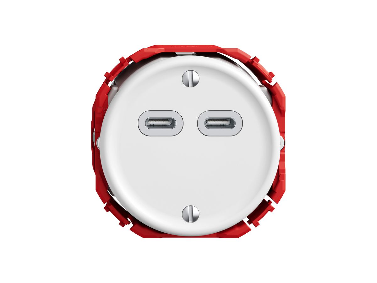 USB-Ladesteckdose STANDARDdue SNAPFIX® 230V AC 18W 2×USB Typ C ws
