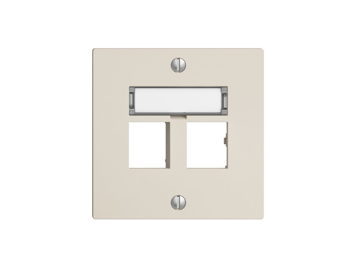 Montageset EDIZIOdue Geradeauslass, für 2×RJ45 freenet, crema