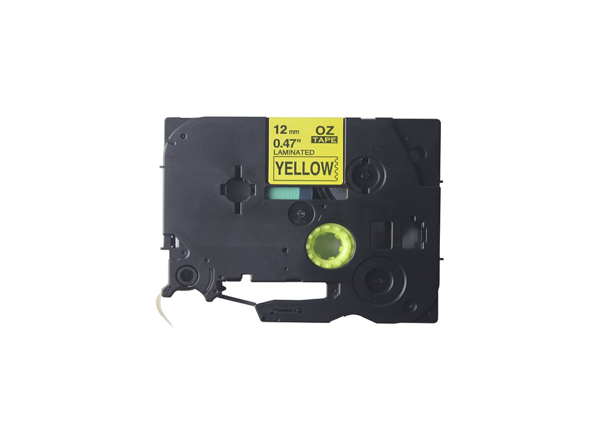 Schriftbandkassette kompatibel zu OZE-631, 12mm×8m, gelb-schwarz