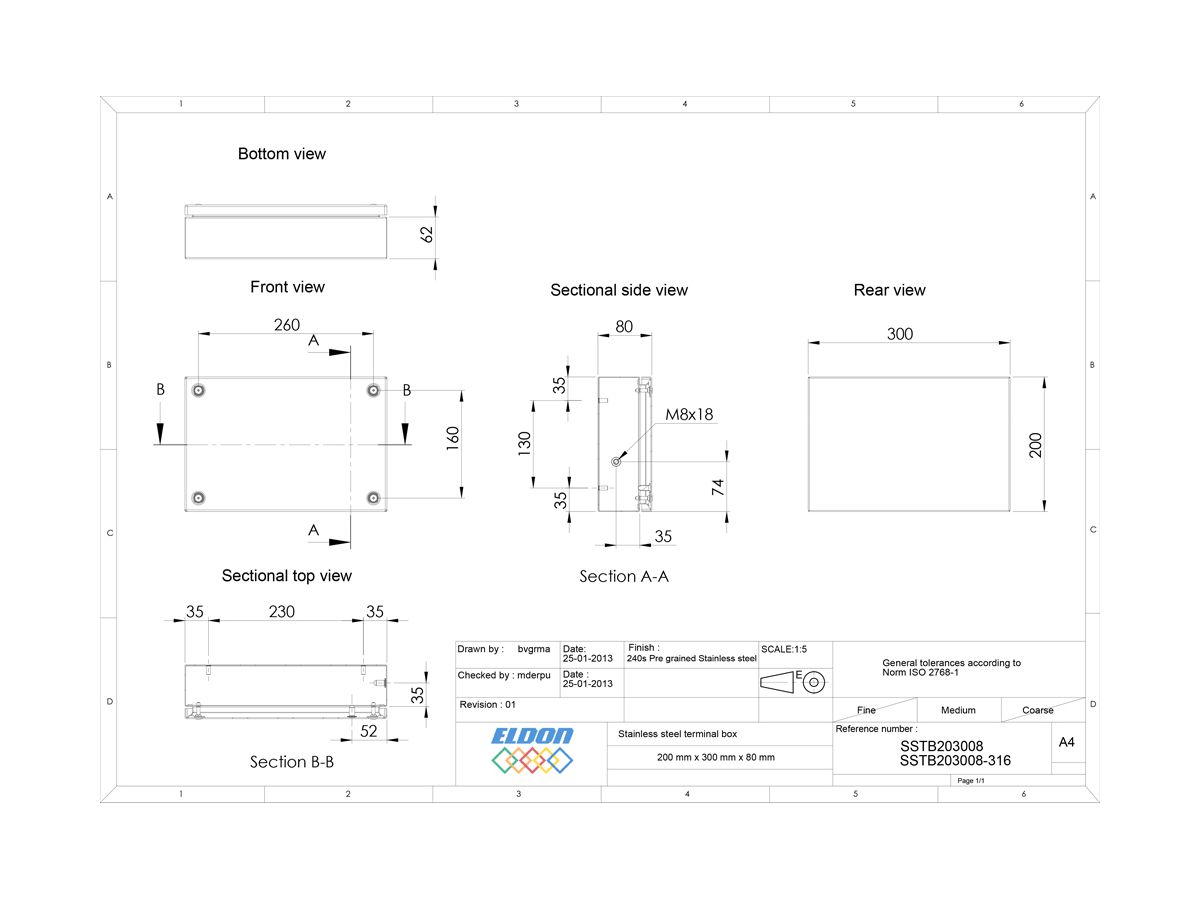 Klemmenkasten nVent HOFFMAN SSTB 300×200×80mm IP66 grau