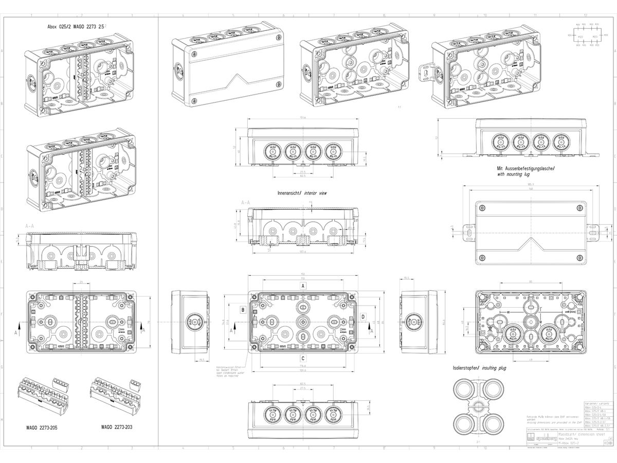 AP-Abzweigdose Spelsberg Abox 025/2 AB-L 87×152×52mm IP66 gu