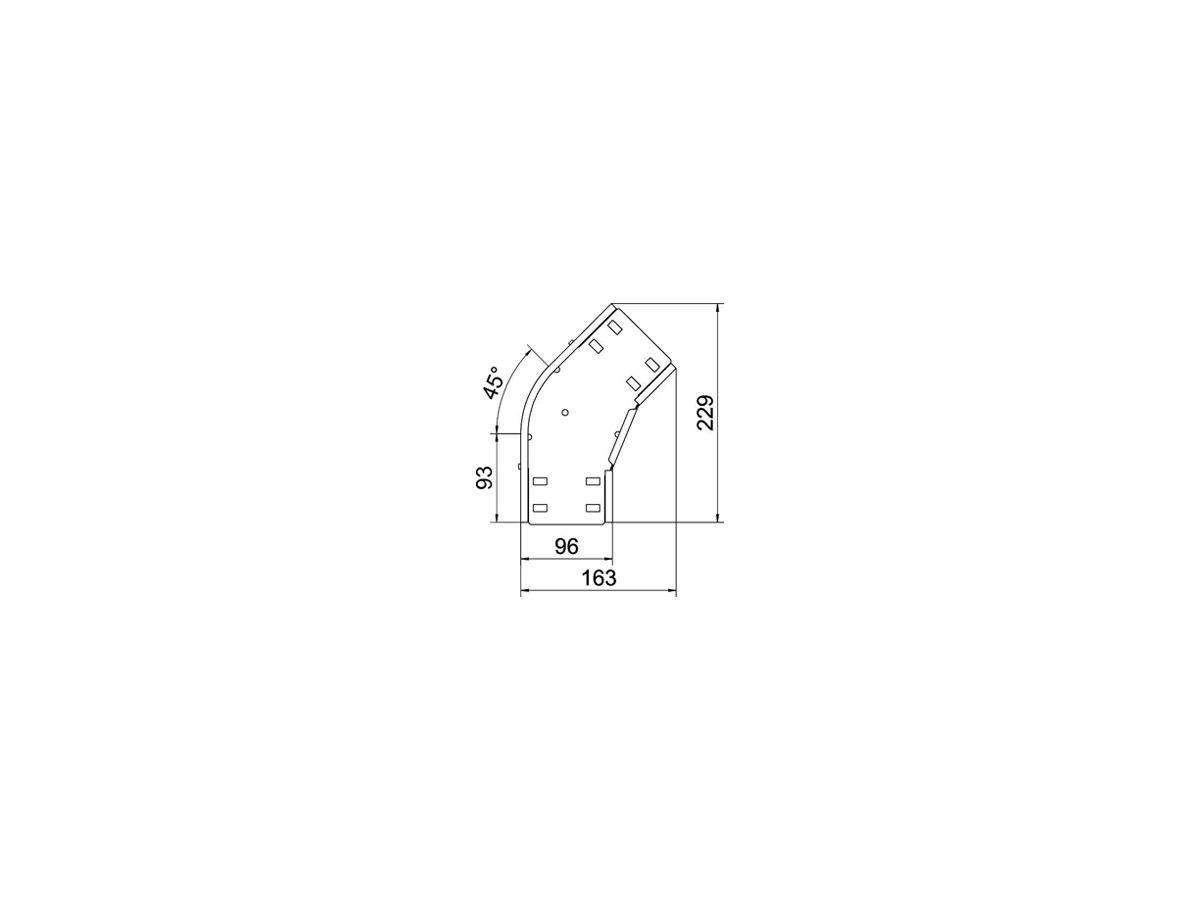 Bogen BET RB 45° 35×100mm Stahl feuerverzinkt