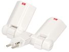 Mehrfachstecker MAX HAURI Clip-Clap 2×T13 weiss mit Kinderschutz