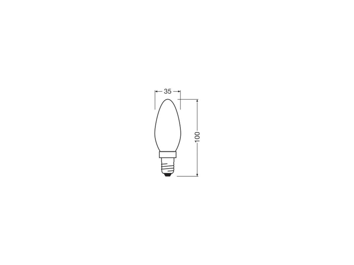 LED-Lampe LEDVANCE CLASSIC B E14 3.4W 470lm 827 B10.5 mattiert Ø35×100mm