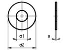 U-Scheibe M5 15×5.3×0.8mm DIN 125A verz.bl, halbstark