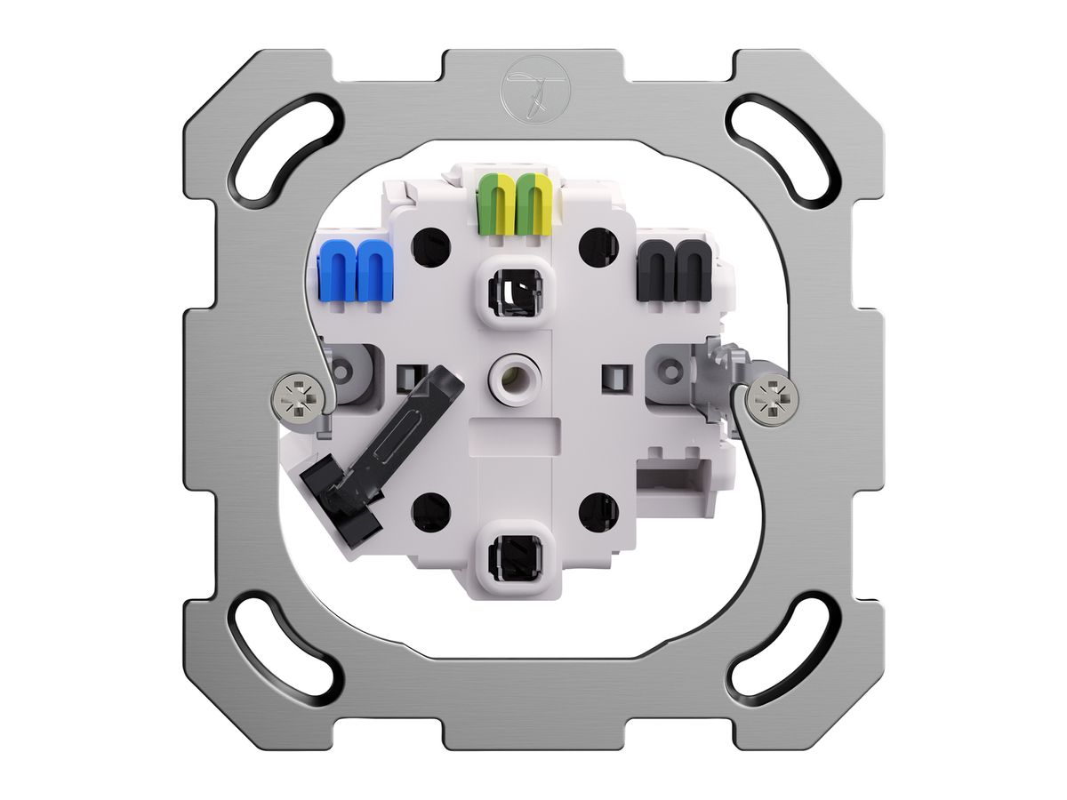 Einsatz Steckdose FH 2×T13 weiss mit LED grün