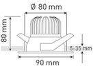 EB-LED-Spot ATMO 80 10.5W 230V 960lm 3000K Loch-Ø80mm weiss 38° IP44