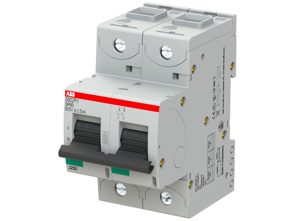 Leitungsschutzschalter ABB S802PV-SP80 2P 800VDC 80A 5kA 3TE