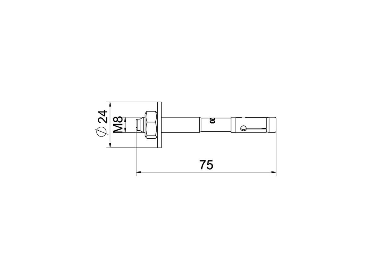 Bolzenanker BET BZ3 M8×75mm (0…20mm) Stahl