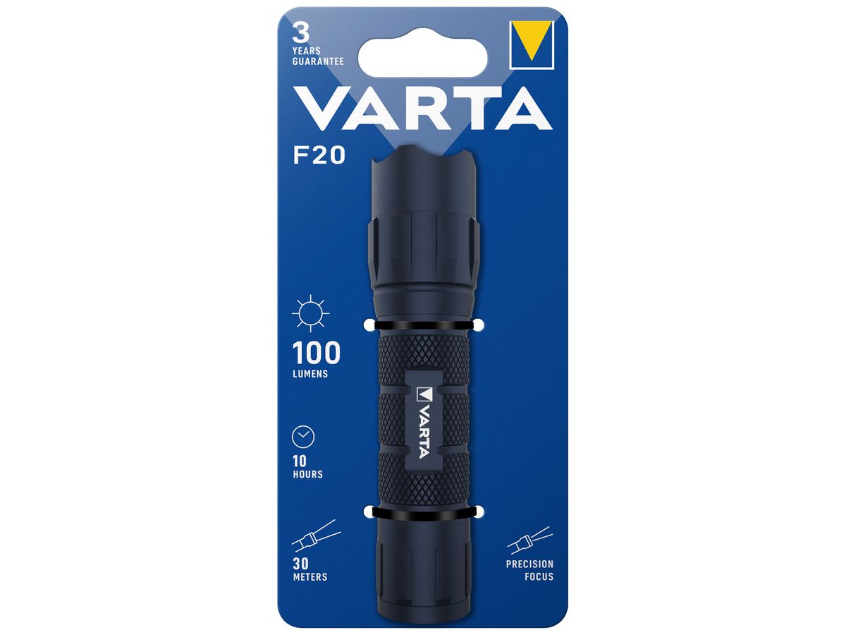 LED-Taschenlampe VARTA Consumer 15671 100lm 3×AAA Micro 130mm Aluminium schwarz