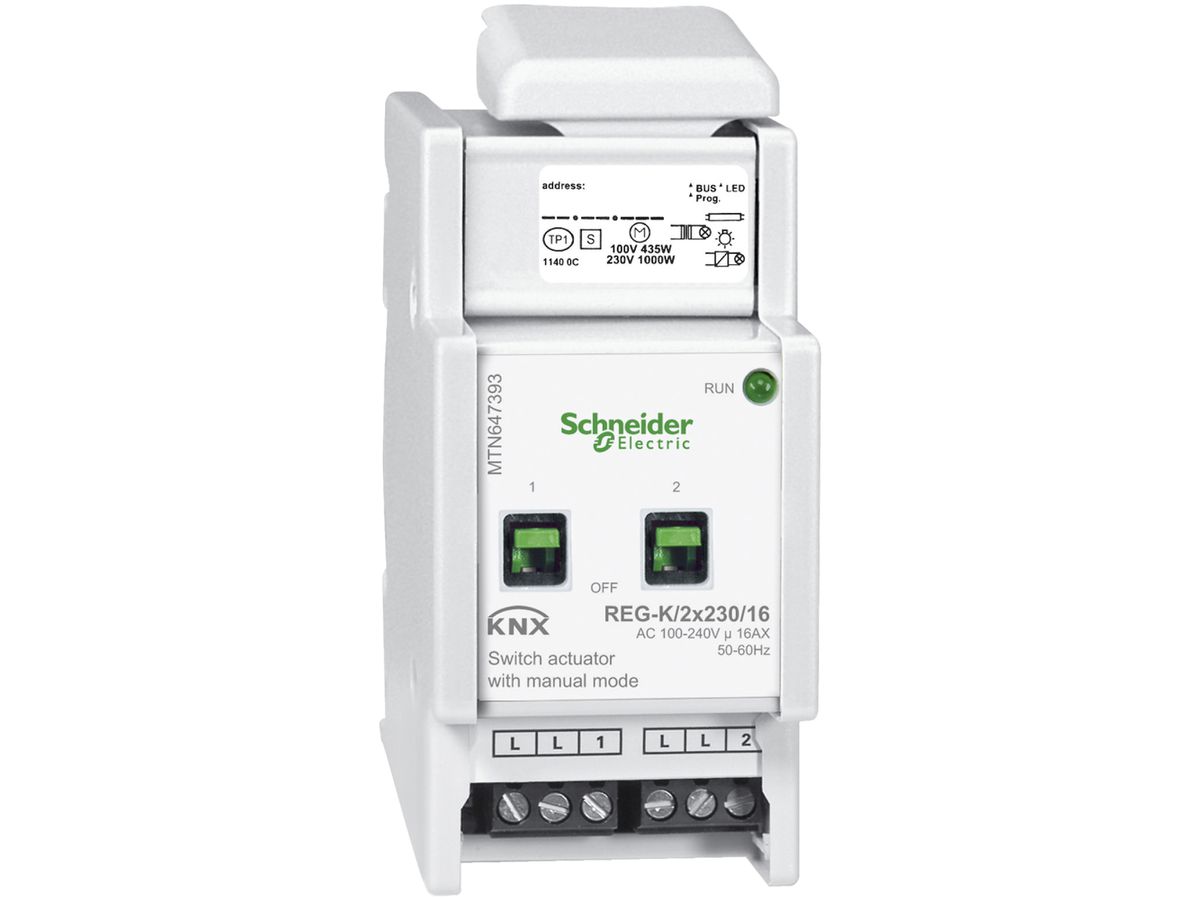 REG-Schaltaktor KNX Schneider Electric 2×230V MTN647393