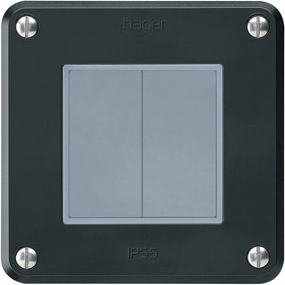 KNX-Taster Hager BA robusto A 2-fach 86×86mm schwarz