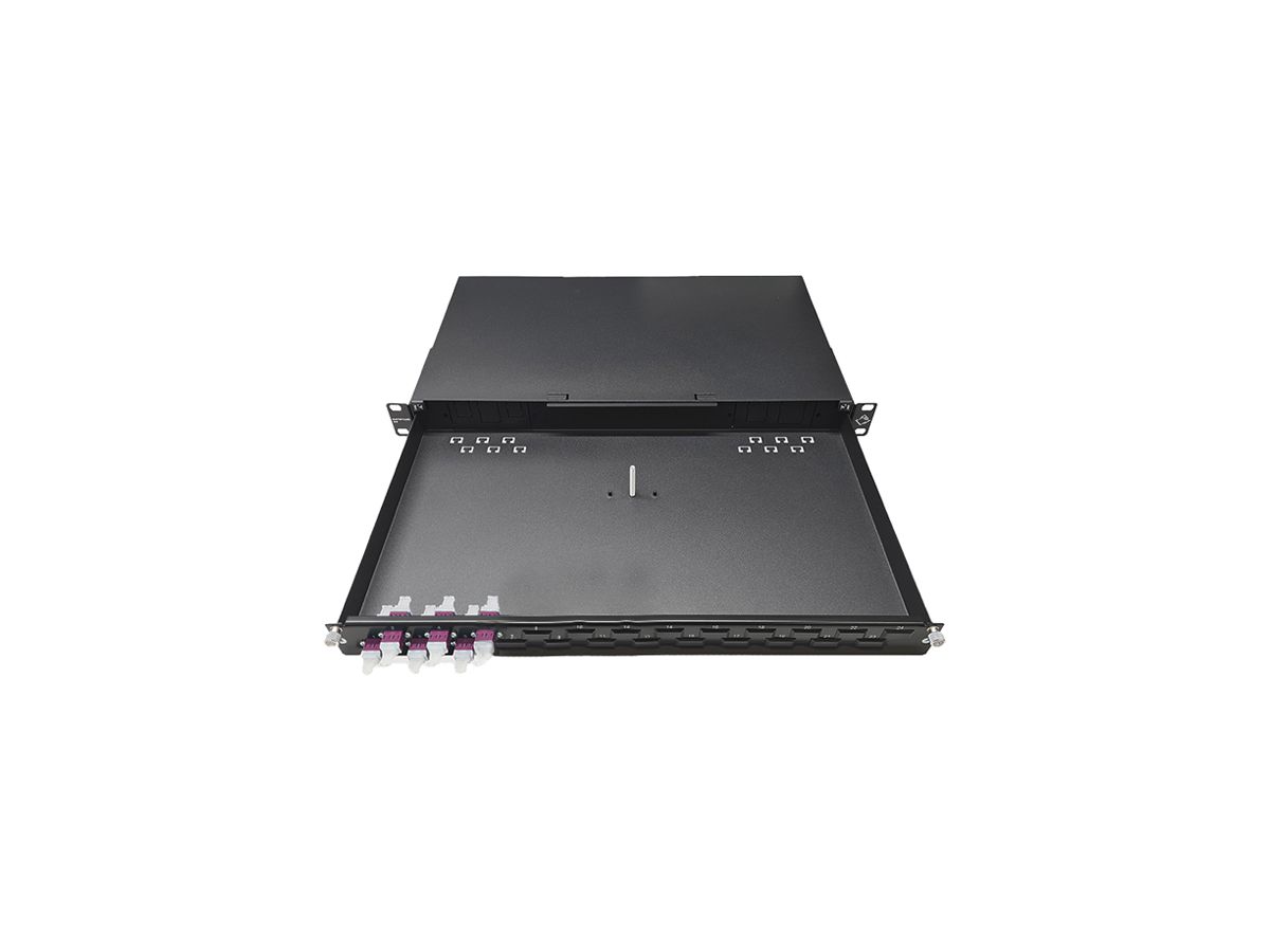 Breakoutbox 19" Dätwyler OV-SO 6×LCD/PC violett OM4 versetzt 1HE schwarz