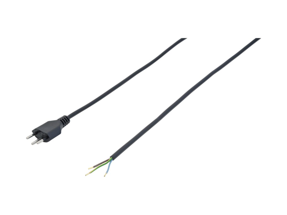 Apparatekabel Td3×1mm² 5m schwarz Stecker T12