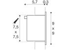 EB-LED-Leuchte SLV FRAME BASIC, 350mA 1W 90lm 3000K eckig IP20 silbergrau