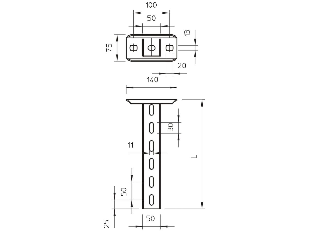 Deckenstütze Bettermann 1200mm galvanisch verzinkt