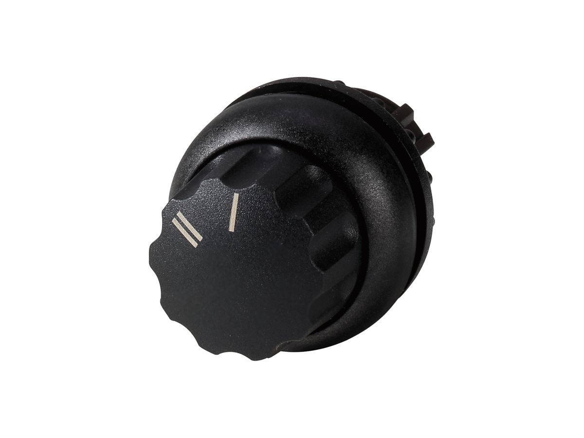 Drehknopf ETN RMQ I-II rastend schwarz, Ring schwarz