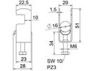Schnellverleger BET 2056 F-Fuss Metall 12…16mm 1×Kabel Stahl tfZn
