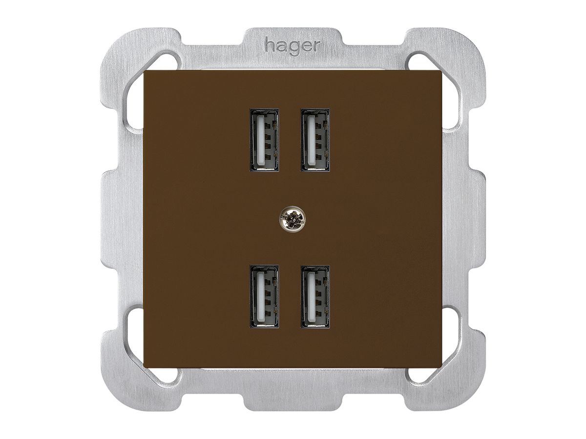 UP-Steckdose 4×USB kallysto B 2400mA braun