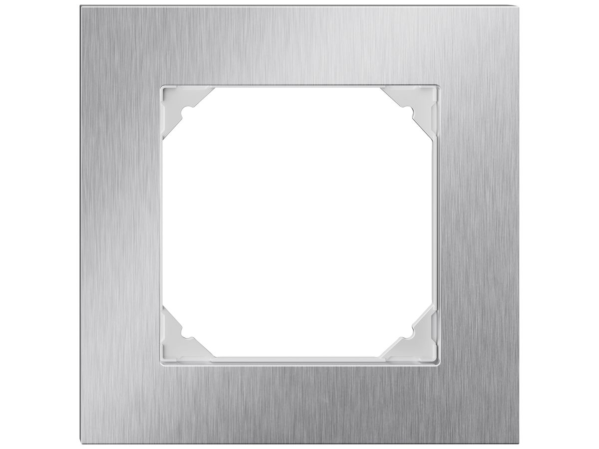 UP-Abdeckrahmen EDIZIO.liv prestige SNAPFIX® 1×1 94×94mm chromstahl geschliffen