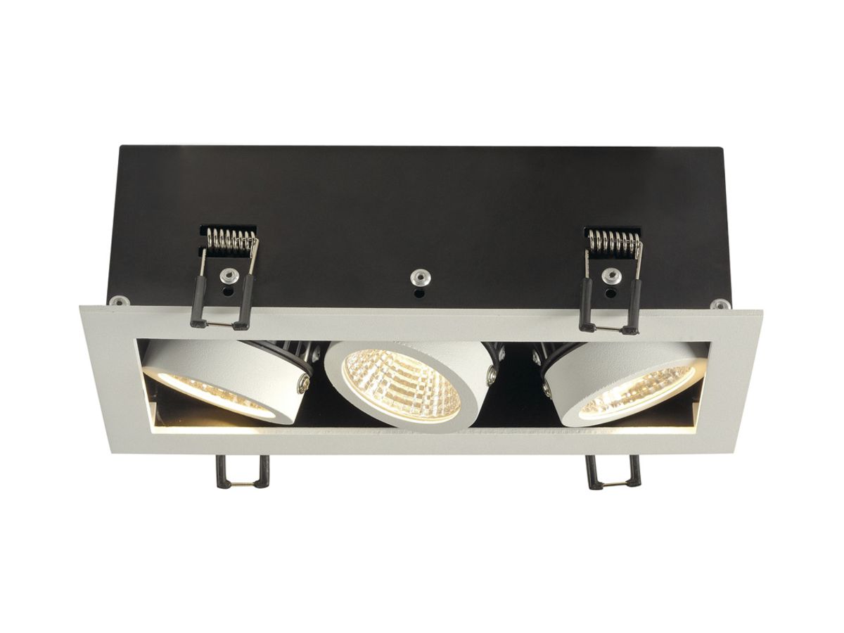 EB-LED-Downlight SLV KADUX DL, 3×6.2W 1830lm 3000K 38° IP20 mattweiss