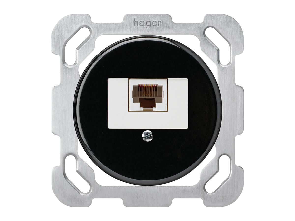 UP-Dose Hager basico 1×RJ45u schwarz