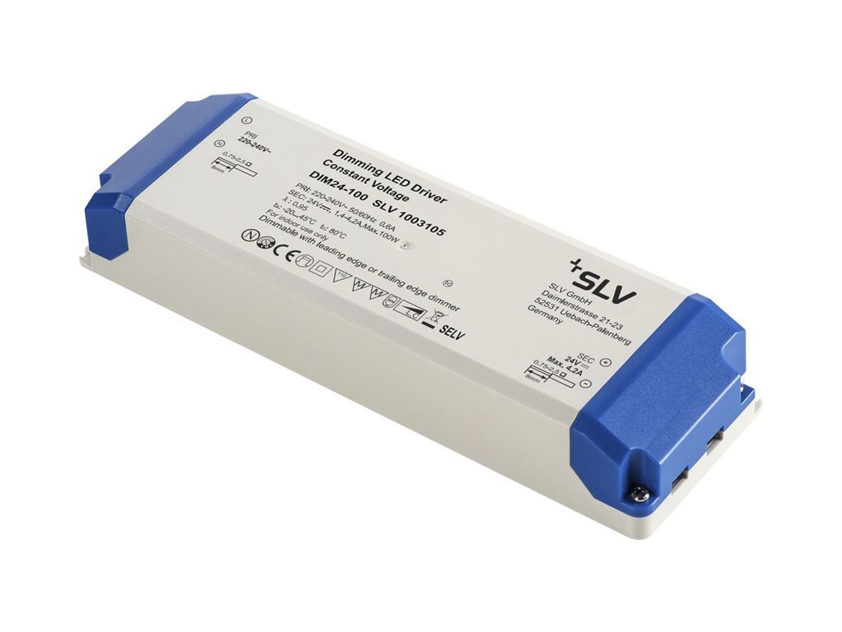 LED-Konverter SLV 100 (34…100W), 24V, 1400…4200mA, dimmbar TRIAC L/C