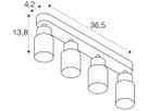 Spot SLV PURI 2.0 Tube CW GU10 4×6W DIM 365×42×138mm grau